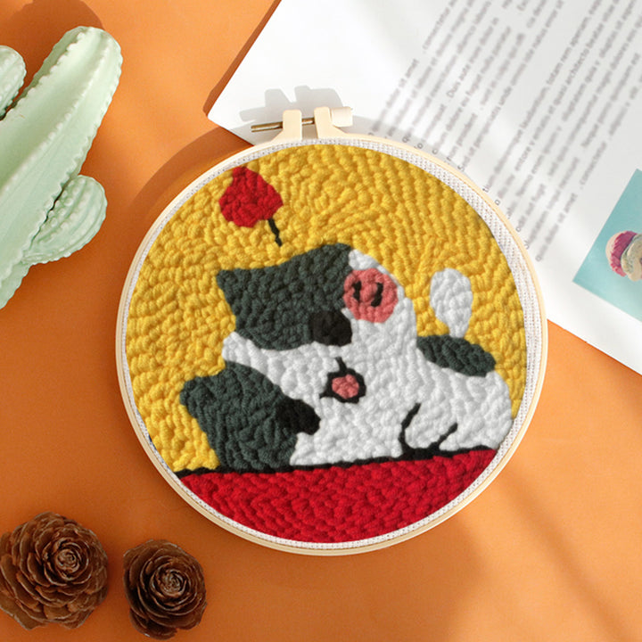 Lovely Kitty Punch Needle Embroidery Kits