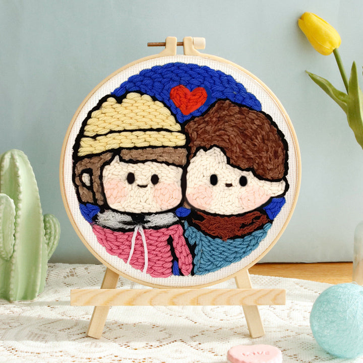 Young Couple Punch Needle Embroidery Kits