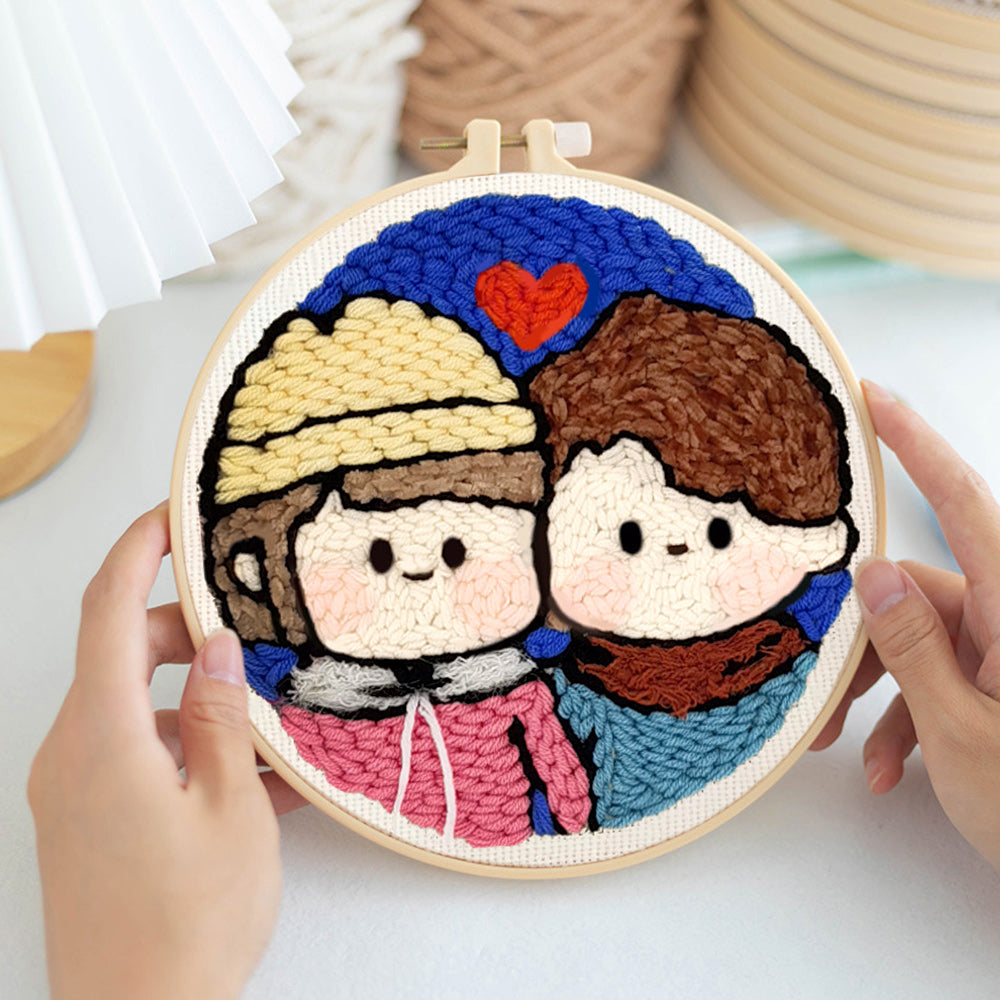 Young Couple Punch Needle Embroidery Kits