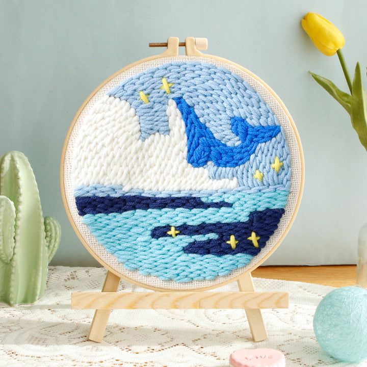 Leaping Whale Punch Needle Embroidery Kits