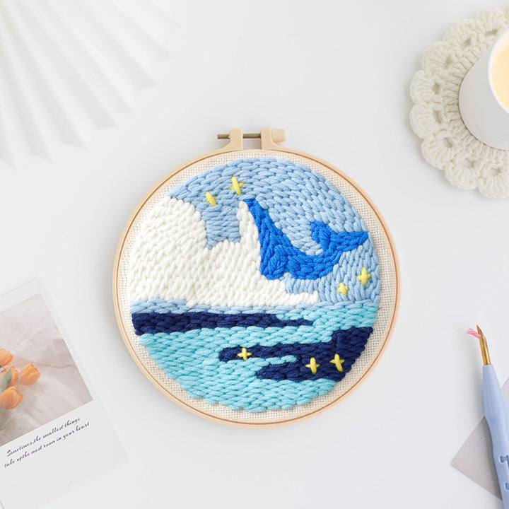 Leaping Whale Punch Needle Embroidery Kits