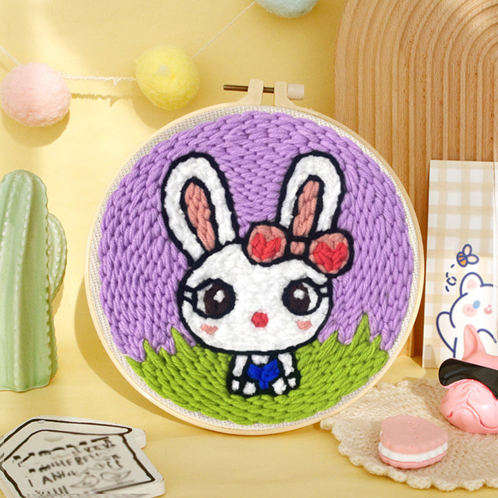 Cute Little Bunny Punch Needle Embroidery Kits