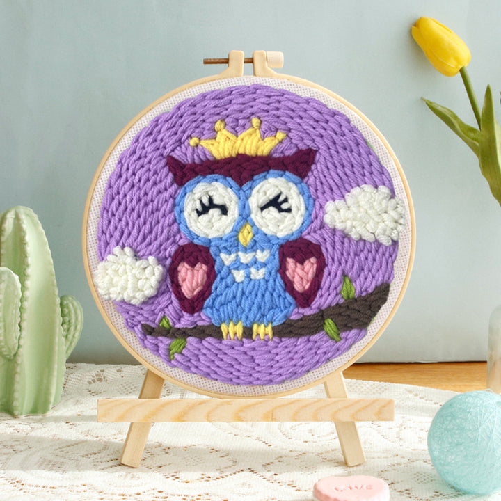 Owl King Punch Needle Embroidery Kits