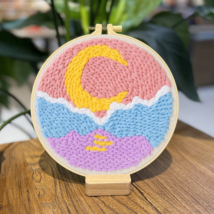 Crescent Moon Punch Needle Embroidery Kits