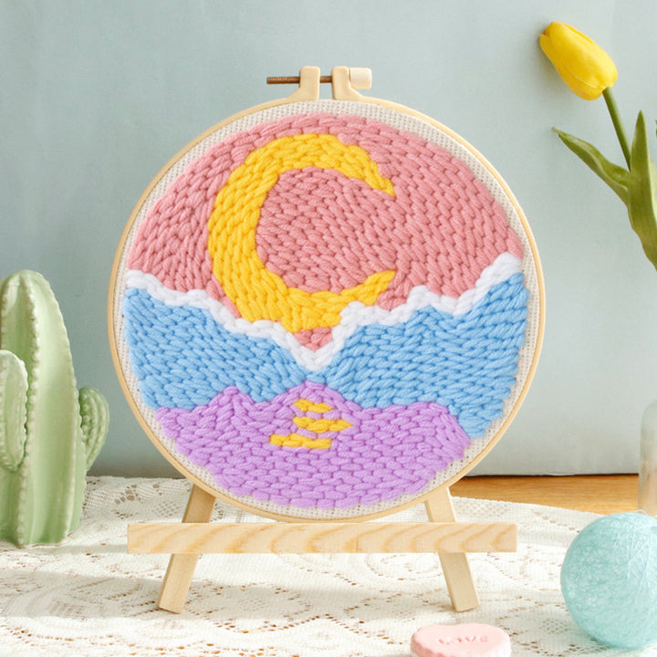Crescent Moon Punch Needle Embroidery Kits