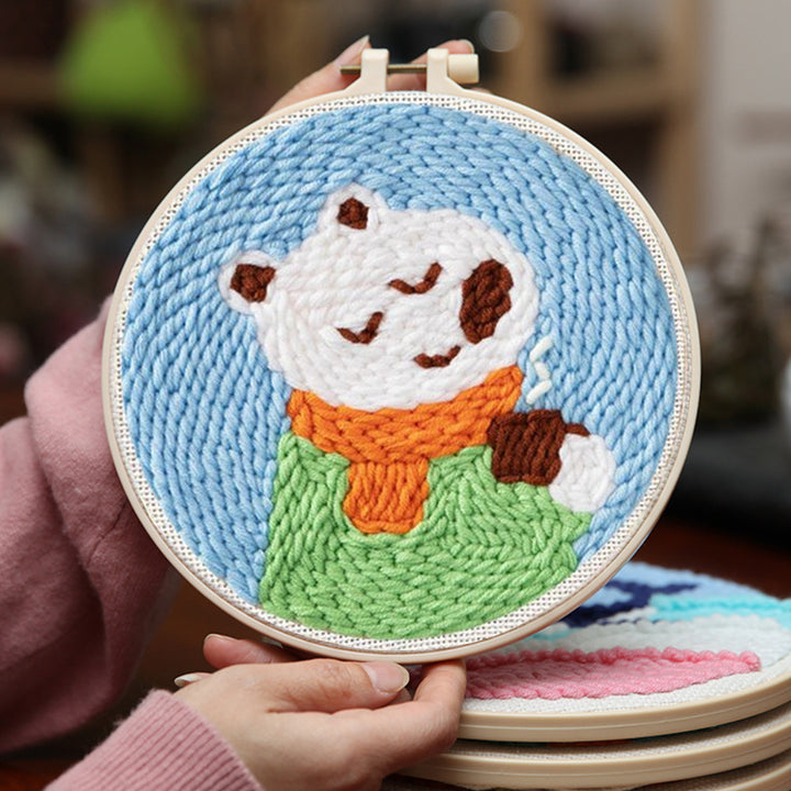 Drink Tea Punch Needle Embroidery Kits