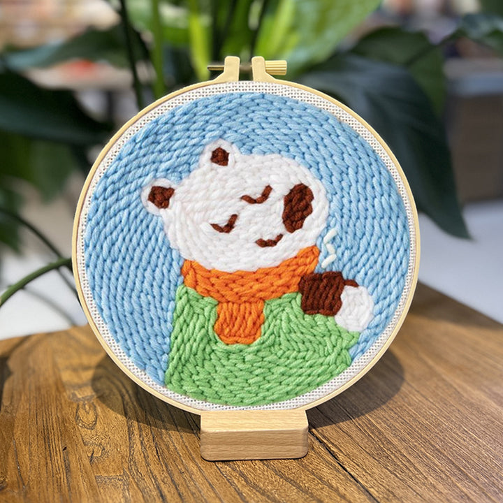Drink Tea Punch Needle Embroidery Kits