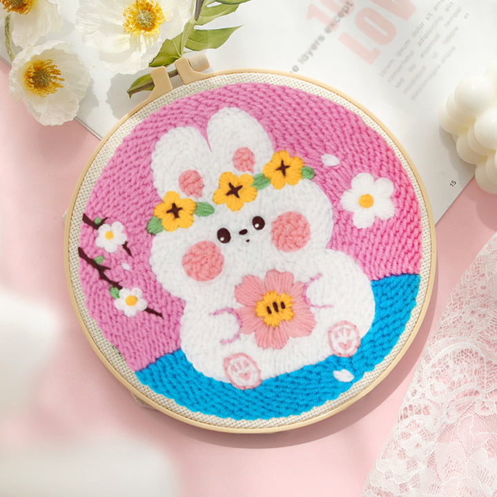 Spring Rabbit Punch Needle Embroidery Kits