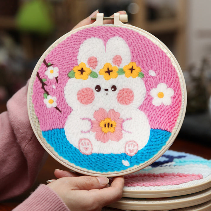 Spring Rabbit Punch Needle Embroidery Kits