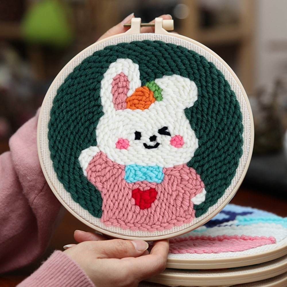 Winking Bunny Punch Needle Embroidery Kits