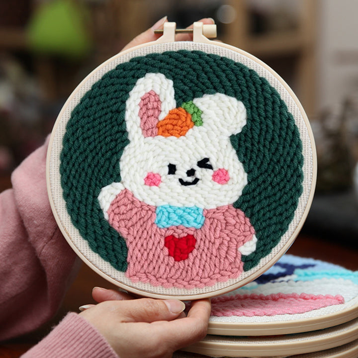 Winking Bunny Punch Needle Embroidery Kits