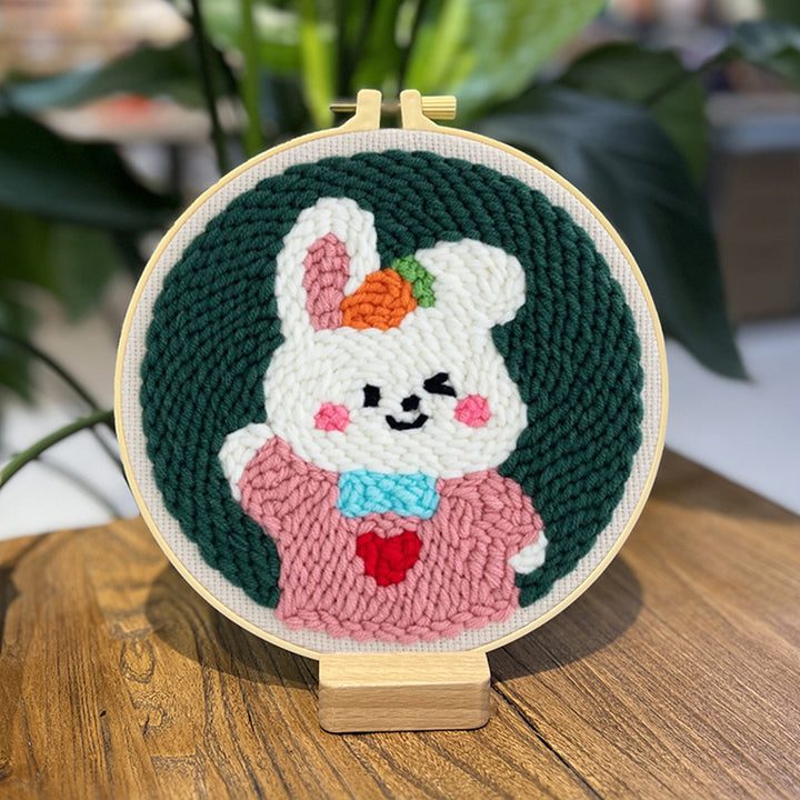 Winking Bunny Punch Needle Embroidery Kits