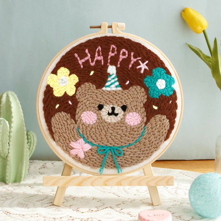 Happy Bear Punch Needle Embroidery Kits