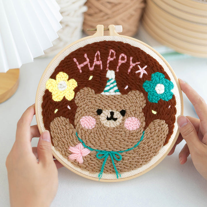 Happy Bear Punch Needle Embroidery Kits