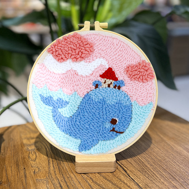 Whale House Punch Needle Embroidery Kits