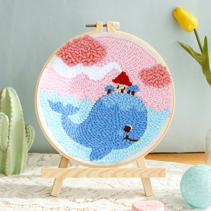 Whale House Punch Needle Embroidery Kits
