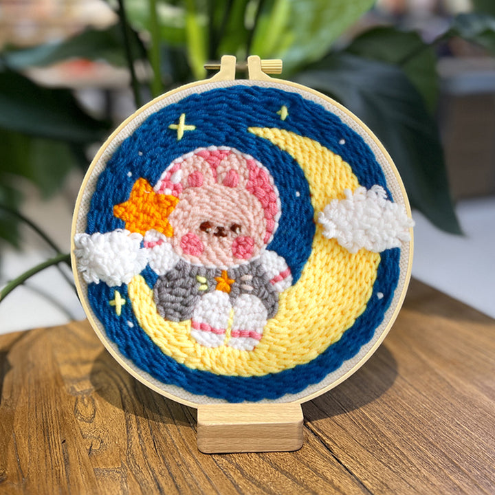 Bunny Astronaut Punch Needle Embroidery Kits