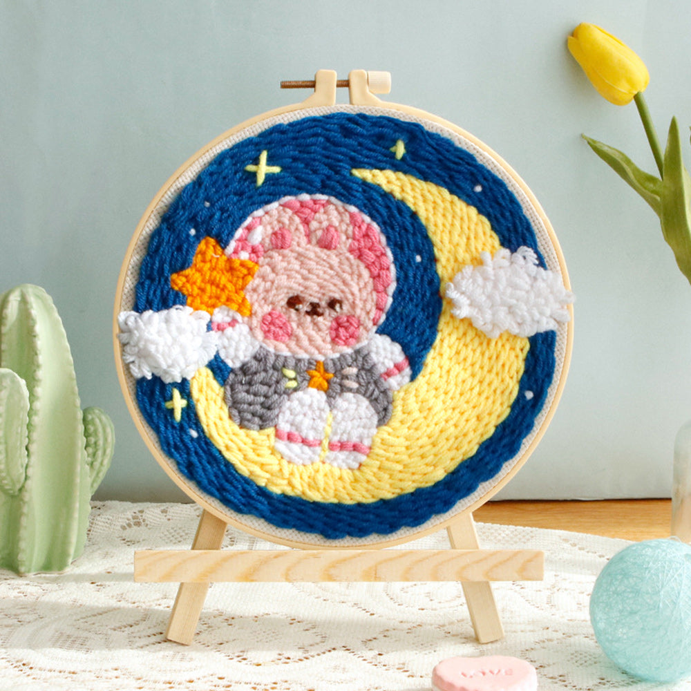 Bunny Astronaut Punch Needle Embroidery Kits