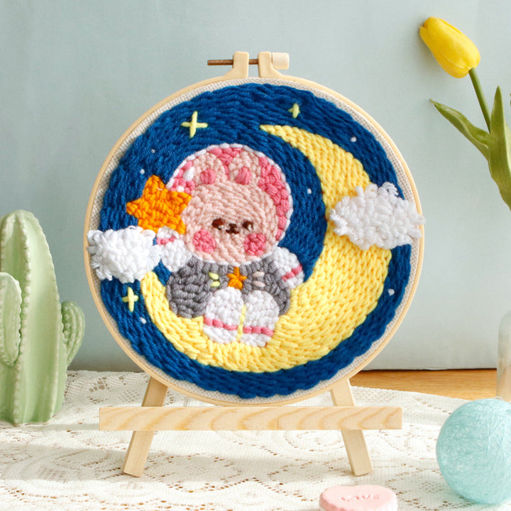 Bunny Astronaut Punch Needle Embroidery Kits