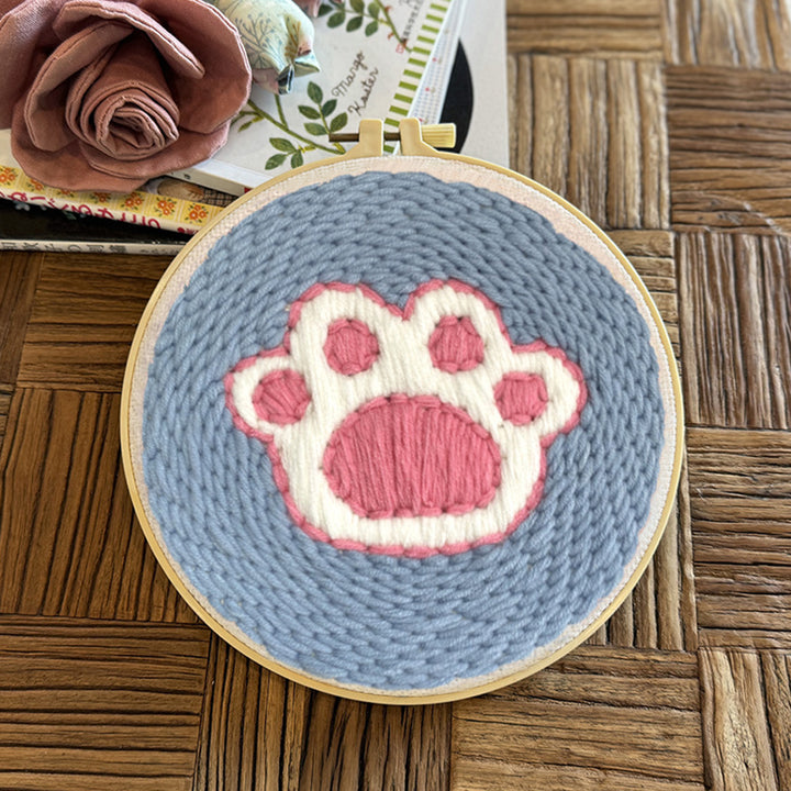 Cat Melon Punch Needle Embroidery Kits