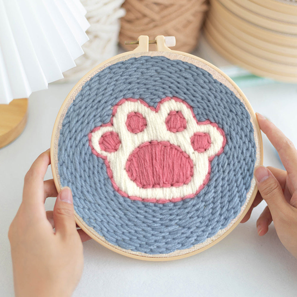Cat Melon Punch Needle Embroidery Kits