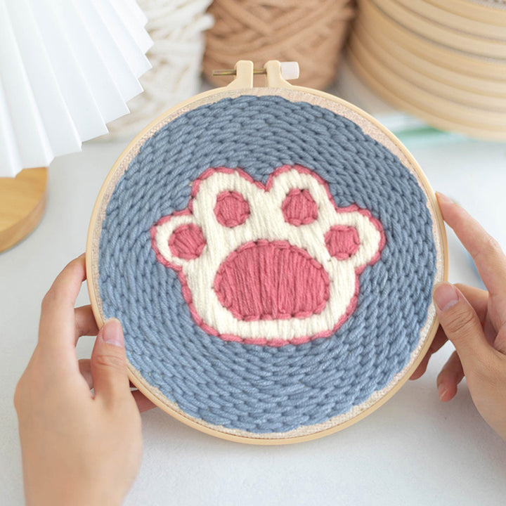 Cat Melon Punch Needle Embroidery Kits