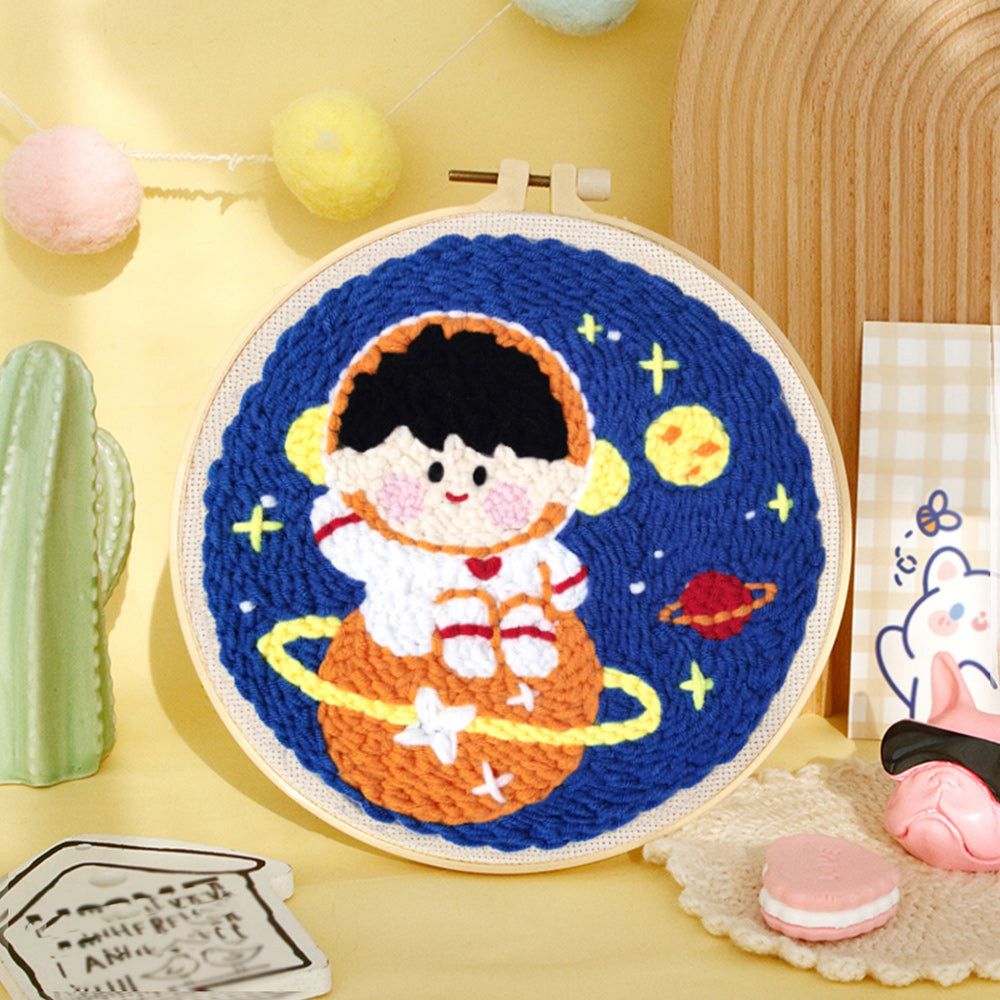 Boy Astronaut Punch Needle Embroidery Kits