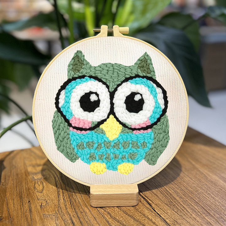Spectacled Owl Punch Needle Embroidery Kits