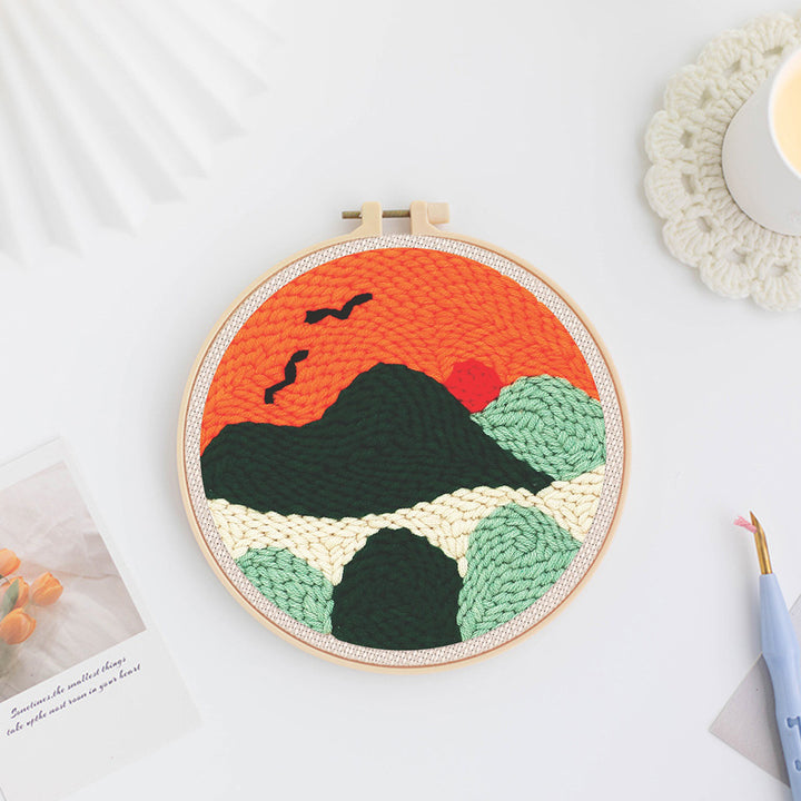 Sunset Mountains Punch Needle Embroidery Kits