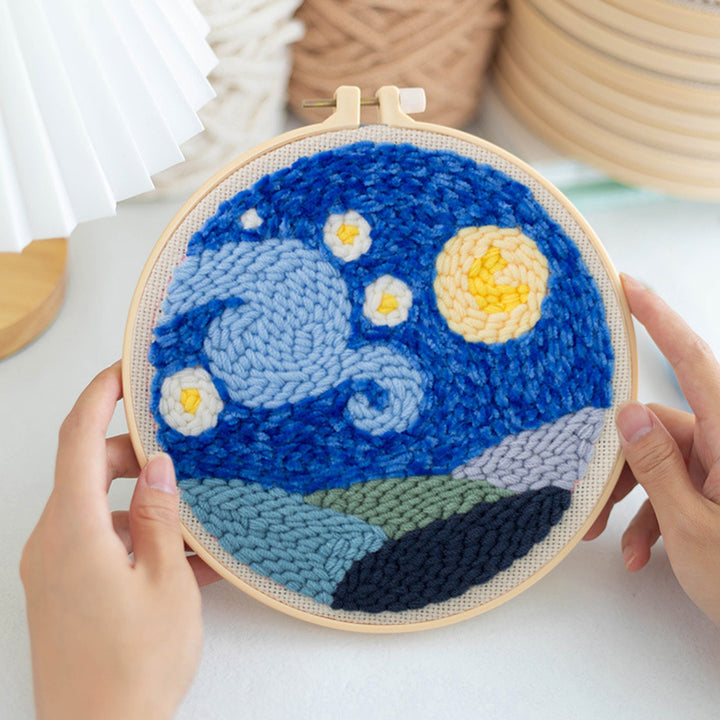 Starry Night Punch Needle Embroidery Kits