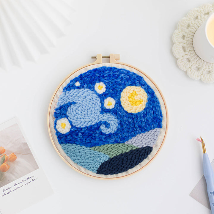 Starry Night Punch Needle Embroidery Kits