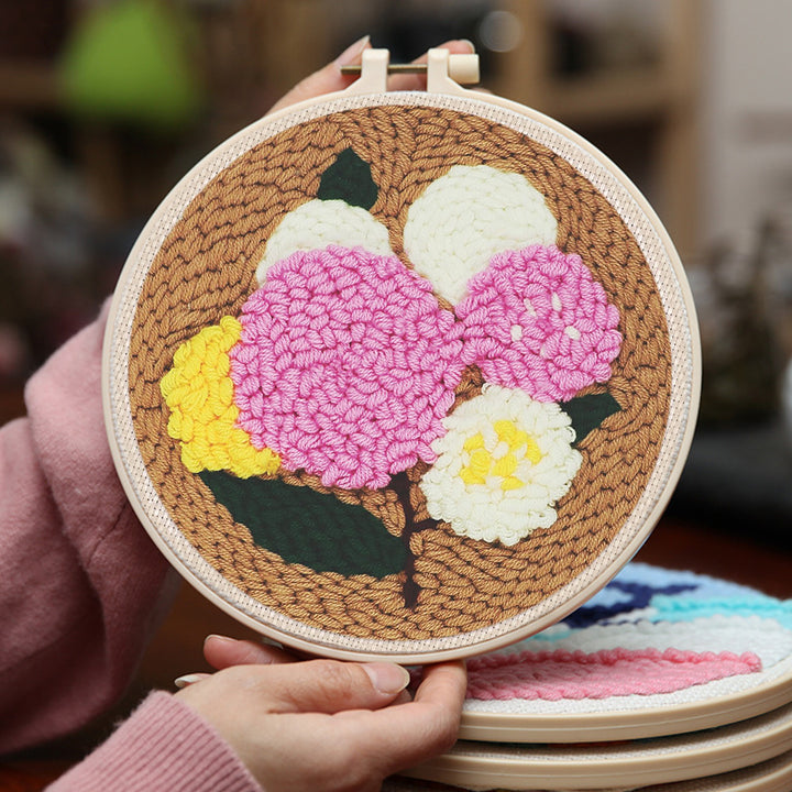 Hydrangea Punch Needle Embroidery Kits
