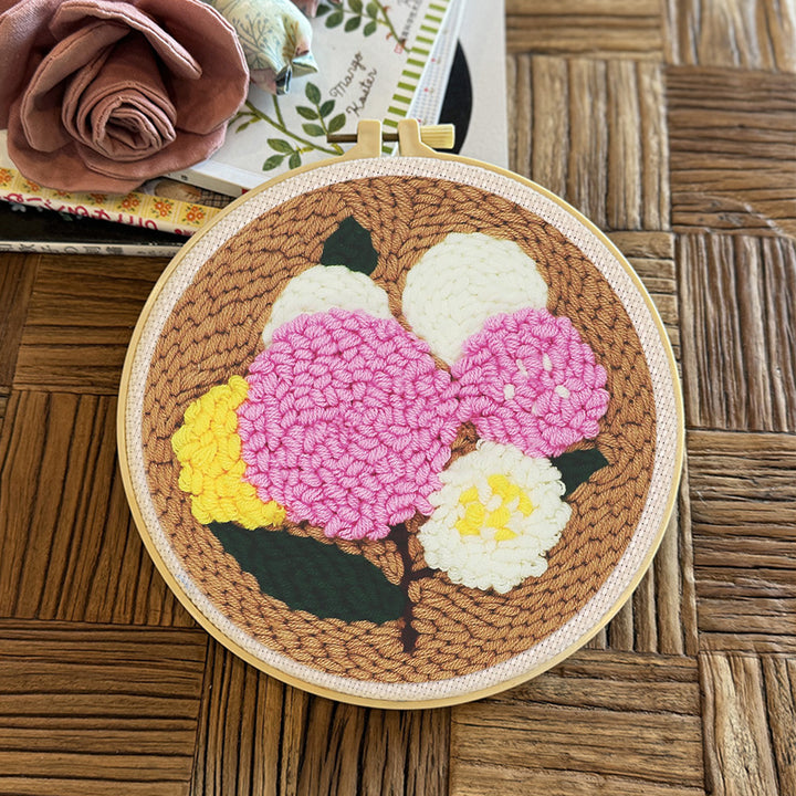 Hydrangea Punch Needle Embroidery Kits