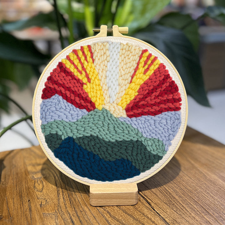 Mountain Sunrise Punch Needle Embroidery Kits