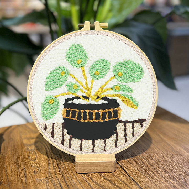 Green Plants Punch Needle Embroidery Kits