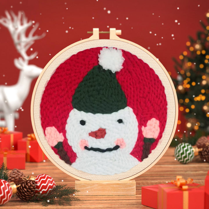 Christmas Little Snowman Punch Needle Embroidery Kits