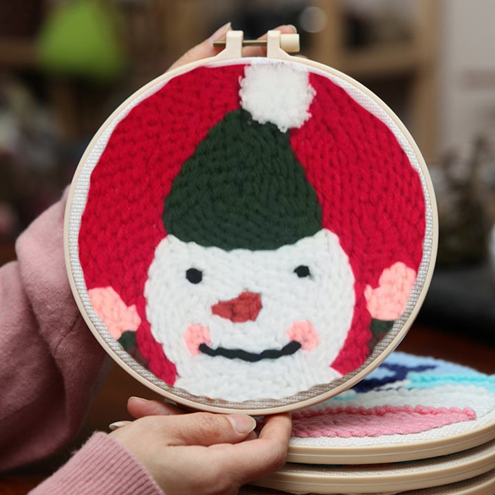 Christmas Little Snowman Punch Needle Embroidery Kits