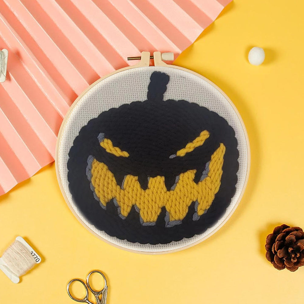 Halloween Pumpkin Punch Needle Embroidery Kits