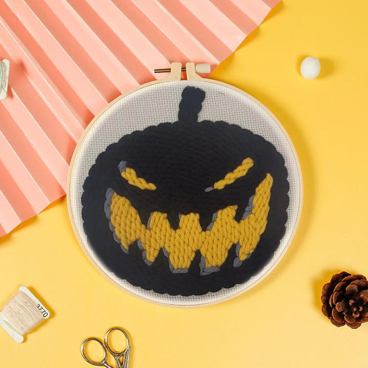 Halloween Pumpkin Punch Needle Embroidery Kits