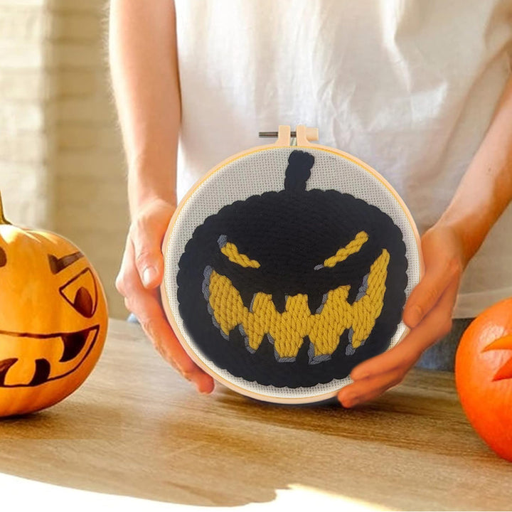 Halloween Pumpkin Punch Needle Embroidery Kits
