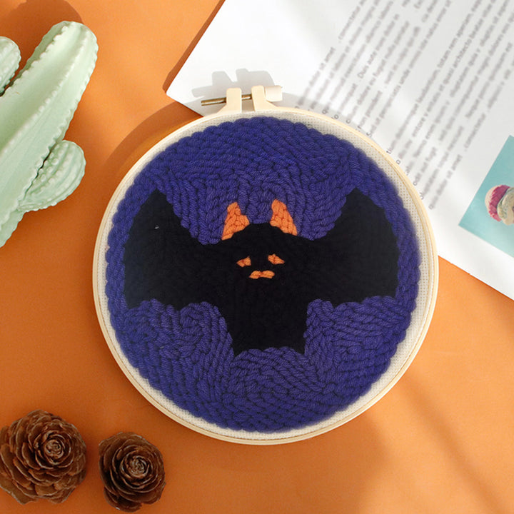 Halloween Little Bat Punch Needle Embroidery Kits