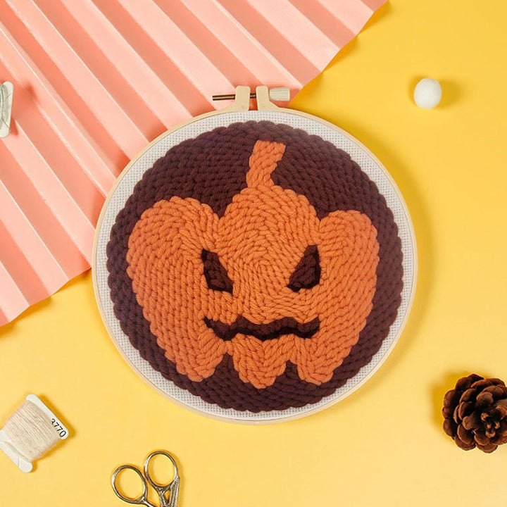 Halloween Pumpkin Punch Needle Embroidery Kits