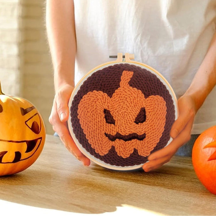 Halloween Pumpkin Punch Needle Embroidery Kits