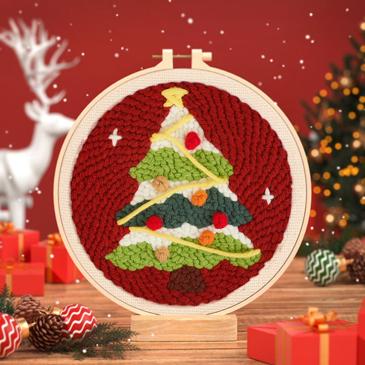 Christmas Tree Punch Needle Embroidery Kits