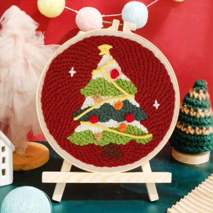 Christmas Tree Punch Needle Embroidery Kits