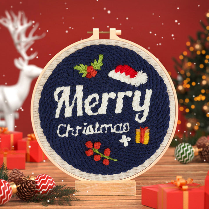 Merry Christmas Punch Needle Embroidery Kits