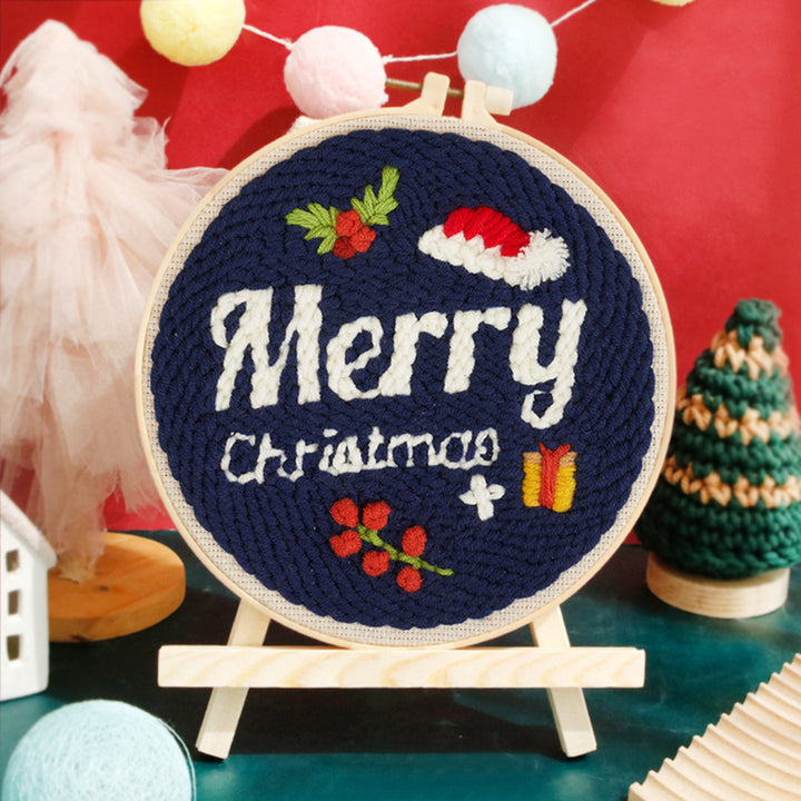 Merry Christmas Punch Needle Embroidery Kits