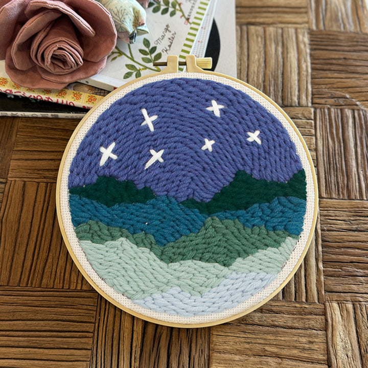 Mountain Night Punch Needle Embroidery Kits