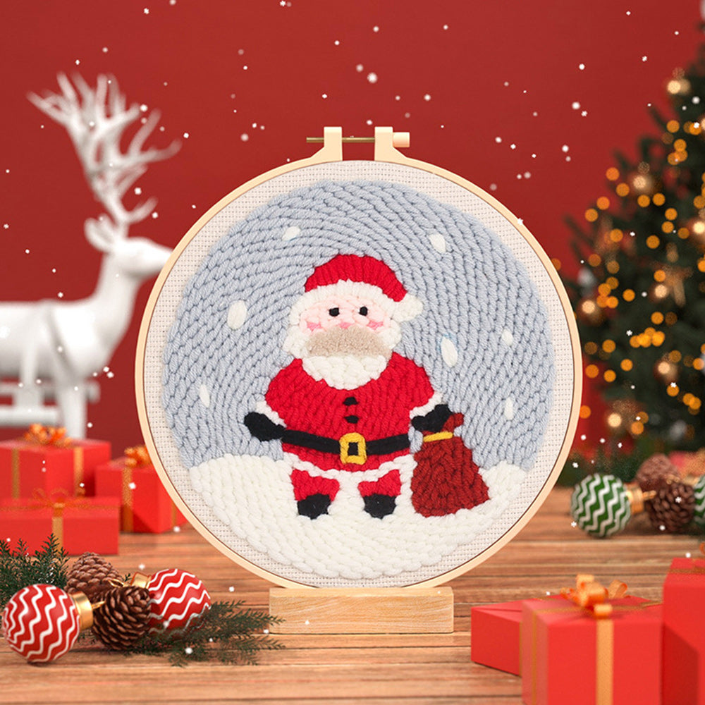 Santa Claus Punch Needle Embroidery Kits CCX484
