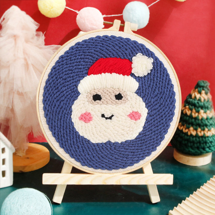 Santa Claus Portrait Punch Needle Embroidery Kits
